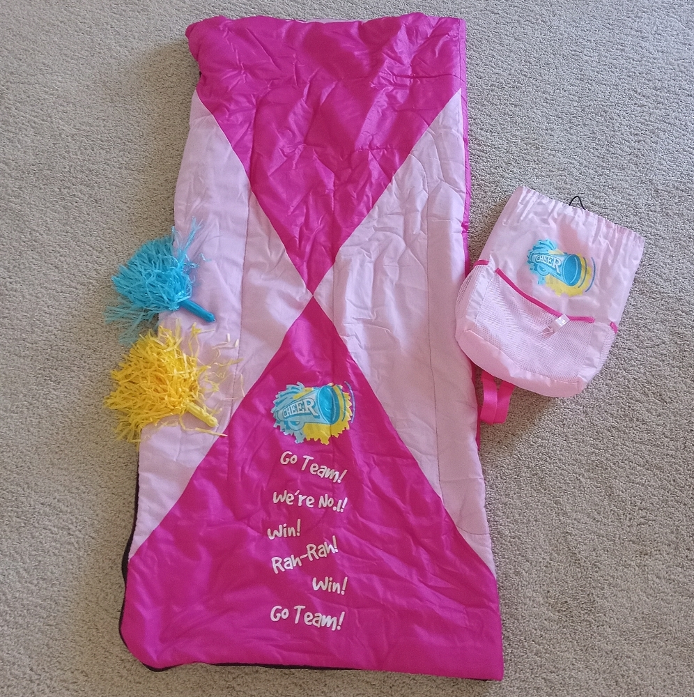 Sleeping Bag and Backpack Set,  Cheerleader Pom Poms And Whistle